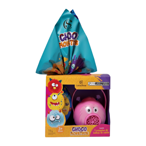 Ovo de Páscoa ao Leite Chocomonstros Bolha de Sabão Claudete 170g